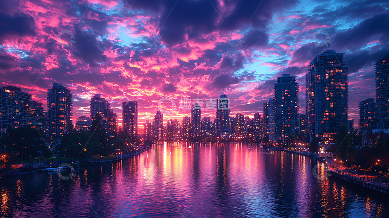 高清大图下载【趣麦麦图】梦幻城市夜景