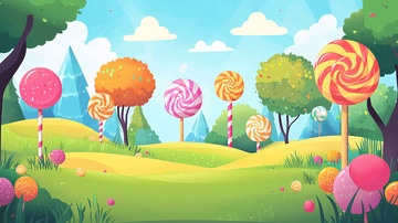 卡通糖果树背景图