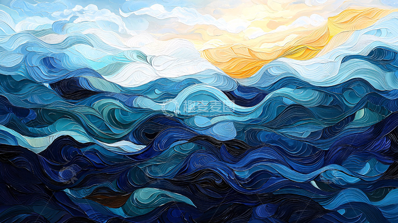 高清大图下载【趣麦麦图】抽象蓝色波浪