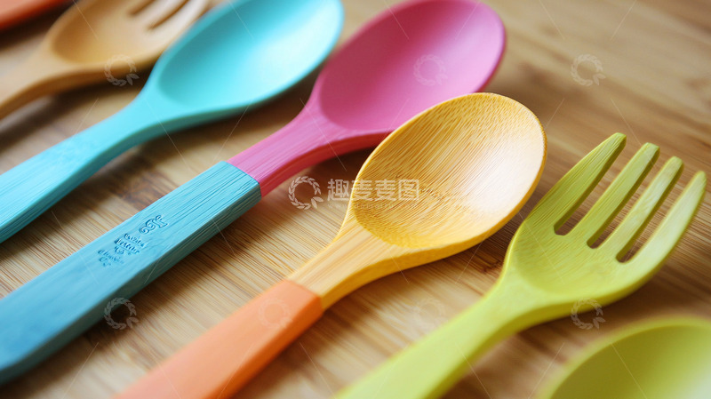 高清大图下载【趣麦麦图】彩色儿童餐具