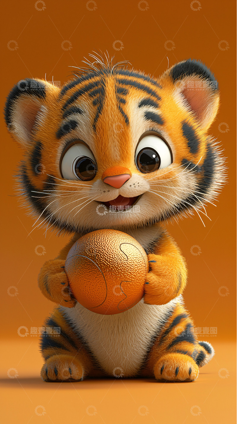 高清大图下载【趣麦麦图】可爱卡通小老虎