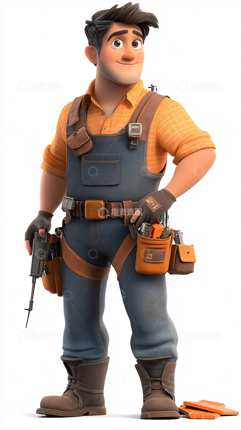 高清大图下载【趣麦麦图】卡通修理工