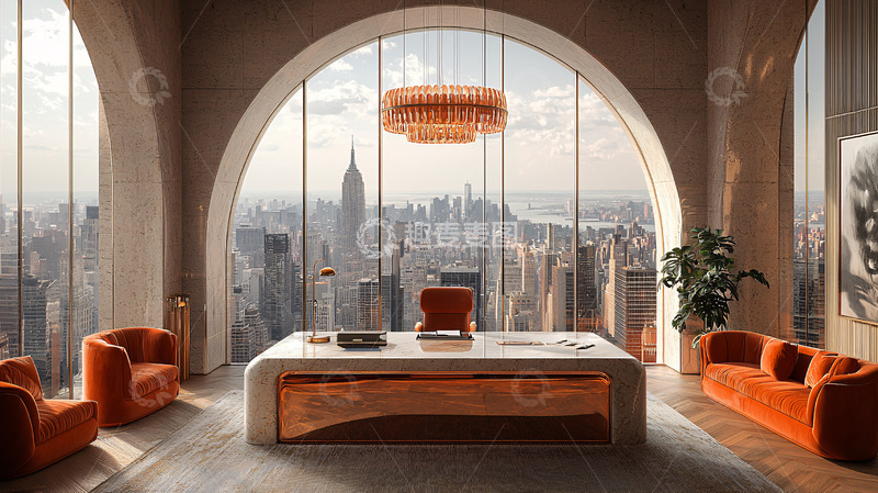 高清大图下载【趣麦麦图】高层办公室纽约景观