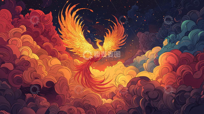 高清大图下载【趣麦麦图】火凤凰