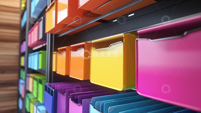 高清大图下载【趣麦麦图】彩色文件抽屉柜