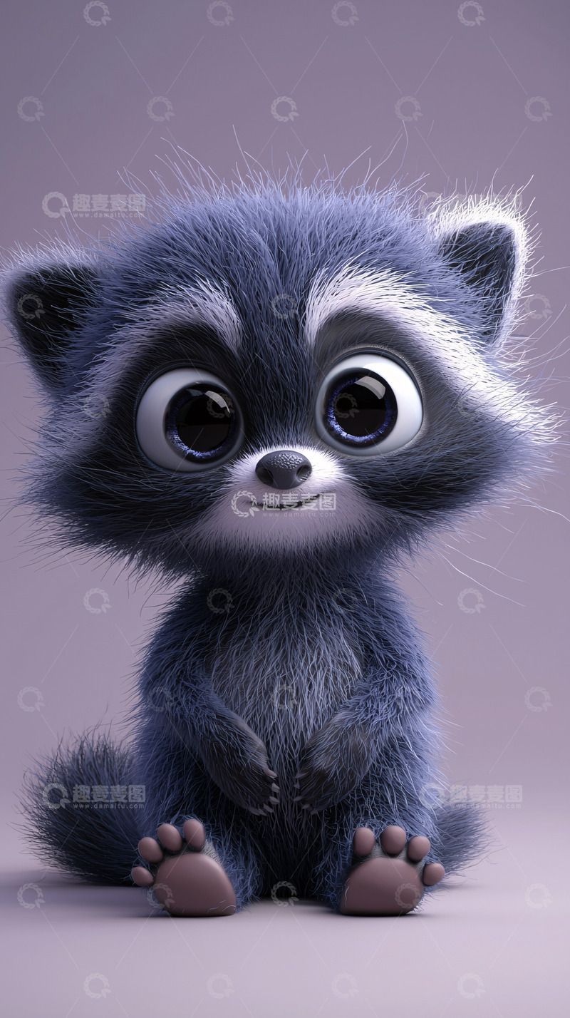 高清大图下载【趣麦麦图】卡通浣熊