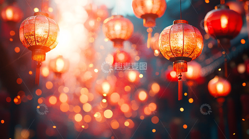 高清大图下载【趣麦麦图】红灯笼节日气氛