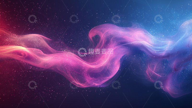 高清大图下载【趣麦麦图】紫色红色交织的梦幻烟雾