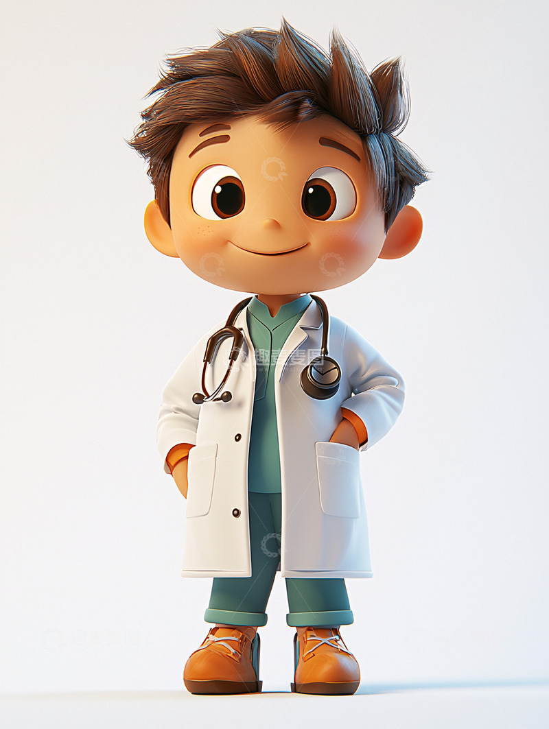 高清大图下载【趣麦麦图】卡通医生男孩