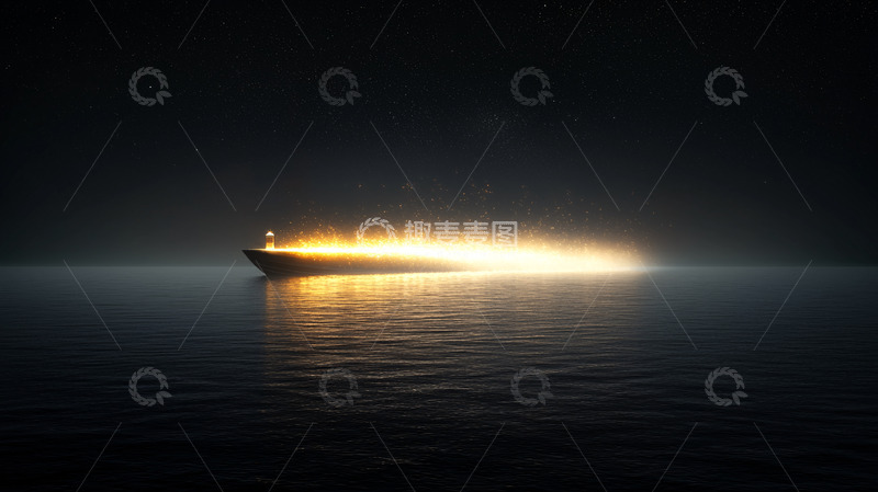 高清大图下载【趣麦麦图】黑暗中航行的船