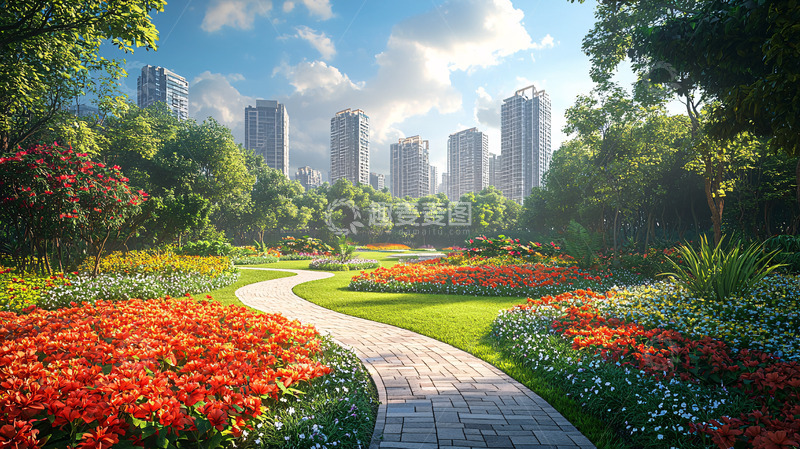 高清大图下载【趣麦麦图】城市公园绿地