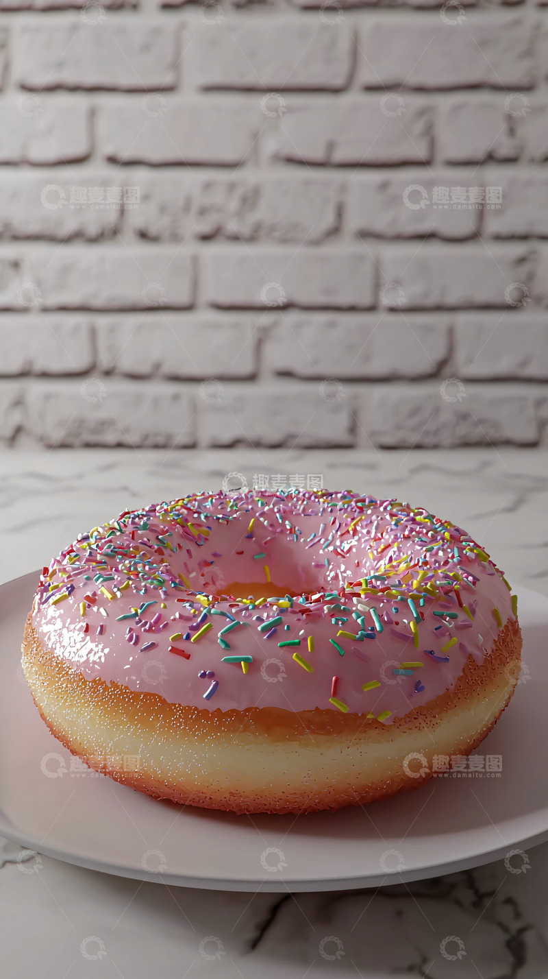 高清大图下载【趣麦麦图】粉色甜甜圈