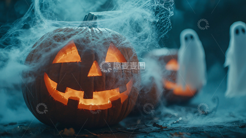 高清大图下载【趣麦麦图】幽灵南瓜灯