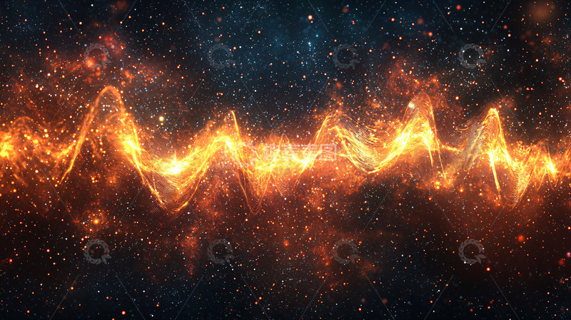高清大图下载【趣麦麦图】火焰波浪星空背景图