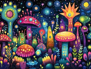 梦幻星空蘑菇森林