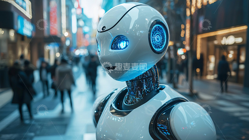 高清大图下载【趣麦麦图】未来都市机器人