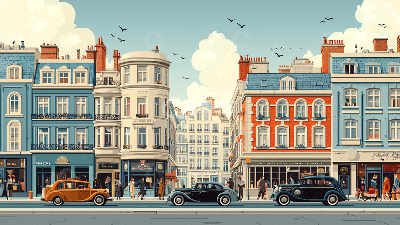 高清大图下载【趣麦麦图】复古英伦街道