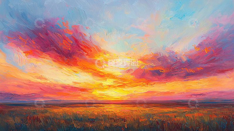 高清大图下载【趣麦麦图】绚丽多彩的日落风景画