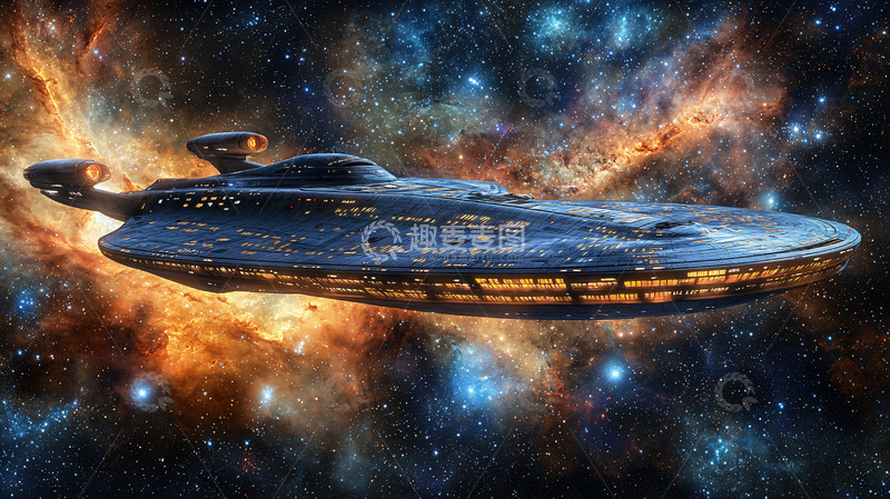 高清大图下载【趣麦麦图】星际飞船宇宙背景