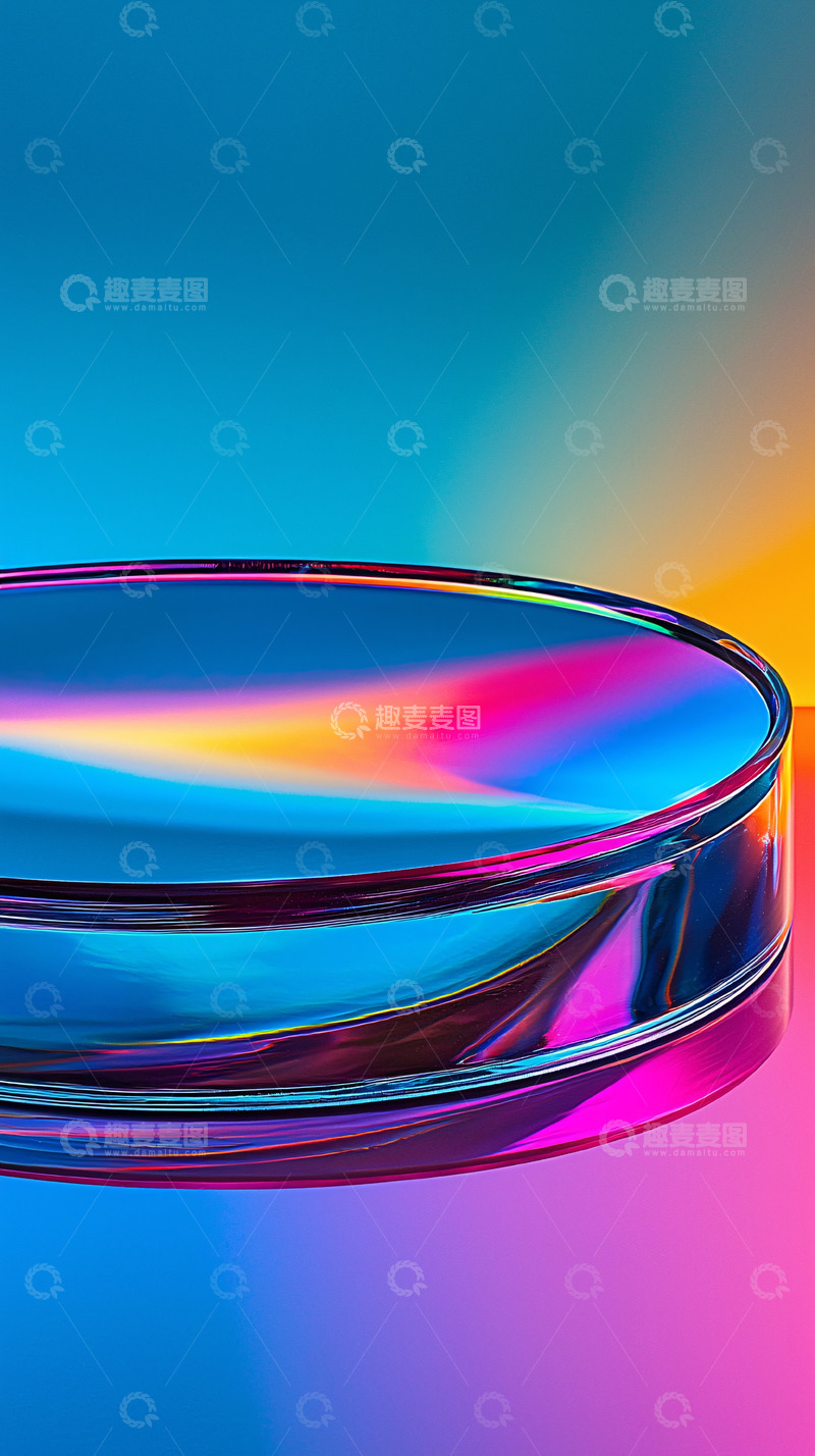 高清大图下载【趣麦麦图】彩虹色圆形展示台