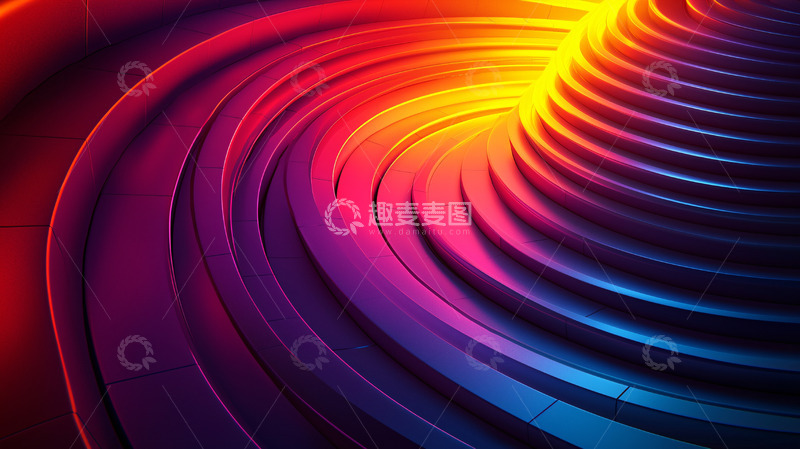 高清大图下载【趣麦麦图】多彩螺旋抽象背景