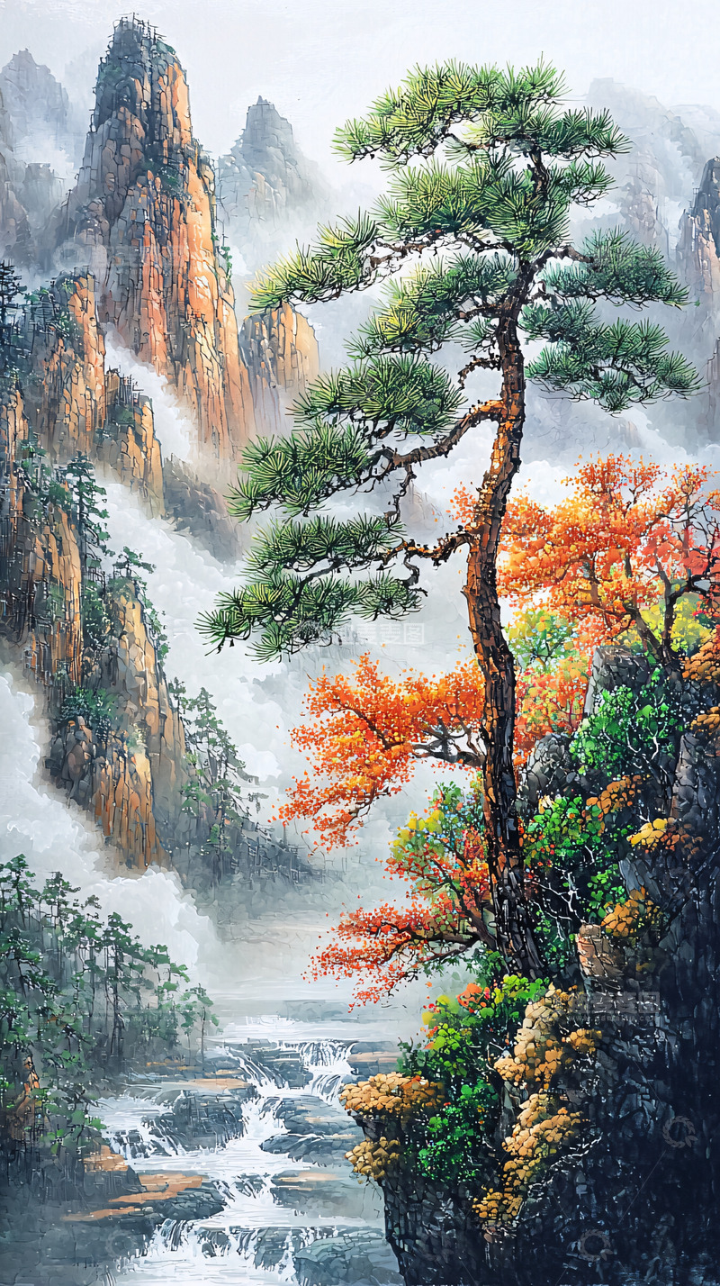 高清大图下载【趣麦麦图】水墨山水画52