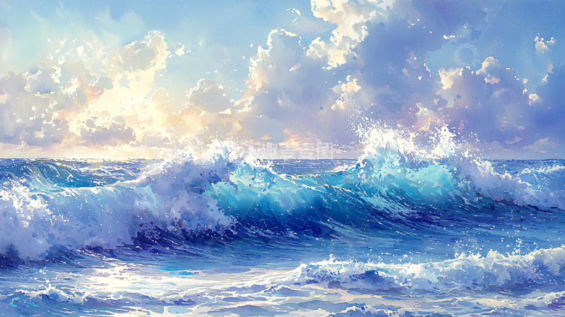 高清大图下载【趣麦麦图】唯美海浪涌动的天空
