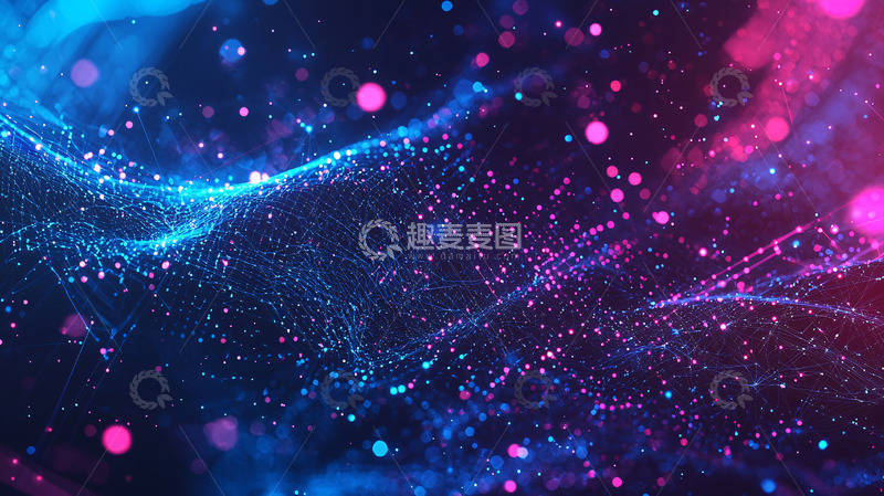 高清大图下载【趣麦麦图】梦幻粒子流光背景