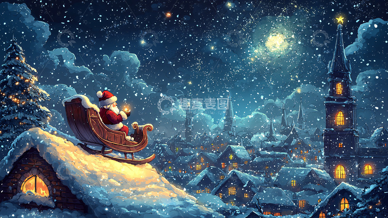 高清大图下载【趣麦麦图】圣诞夜