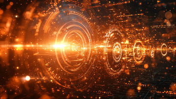 橙色科技感未来背景