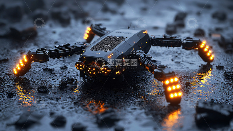 高清大图下载【趣麦麦图】未来科技感四足机器人