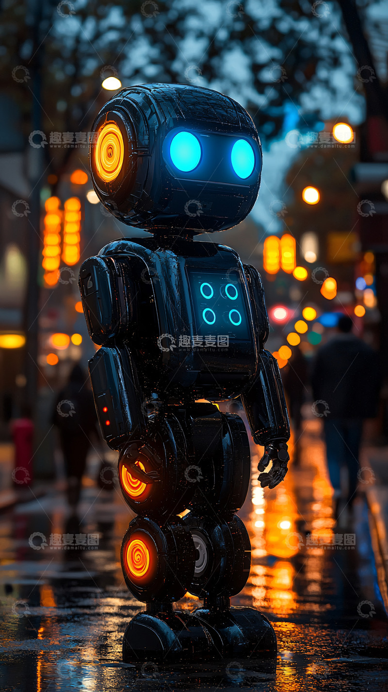 高清大图下载【趣麦麦图】未来都市机器人