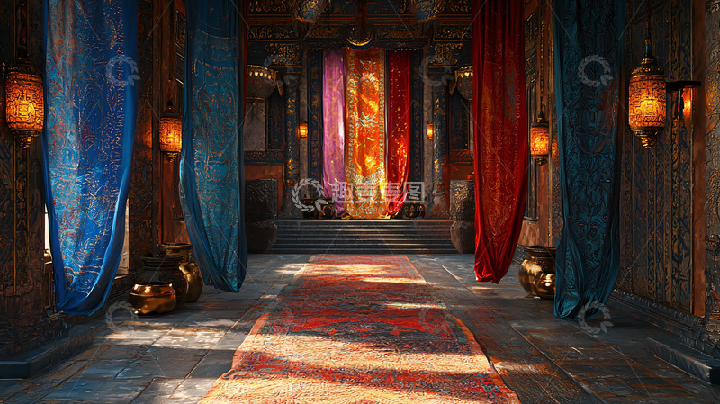 高清大图下载【趣麦麦图】华丽东方宫殿内部