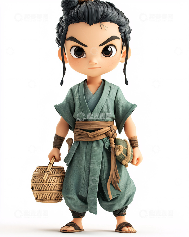 高清大图下载【趣麦麦图】卡通中国风男孩