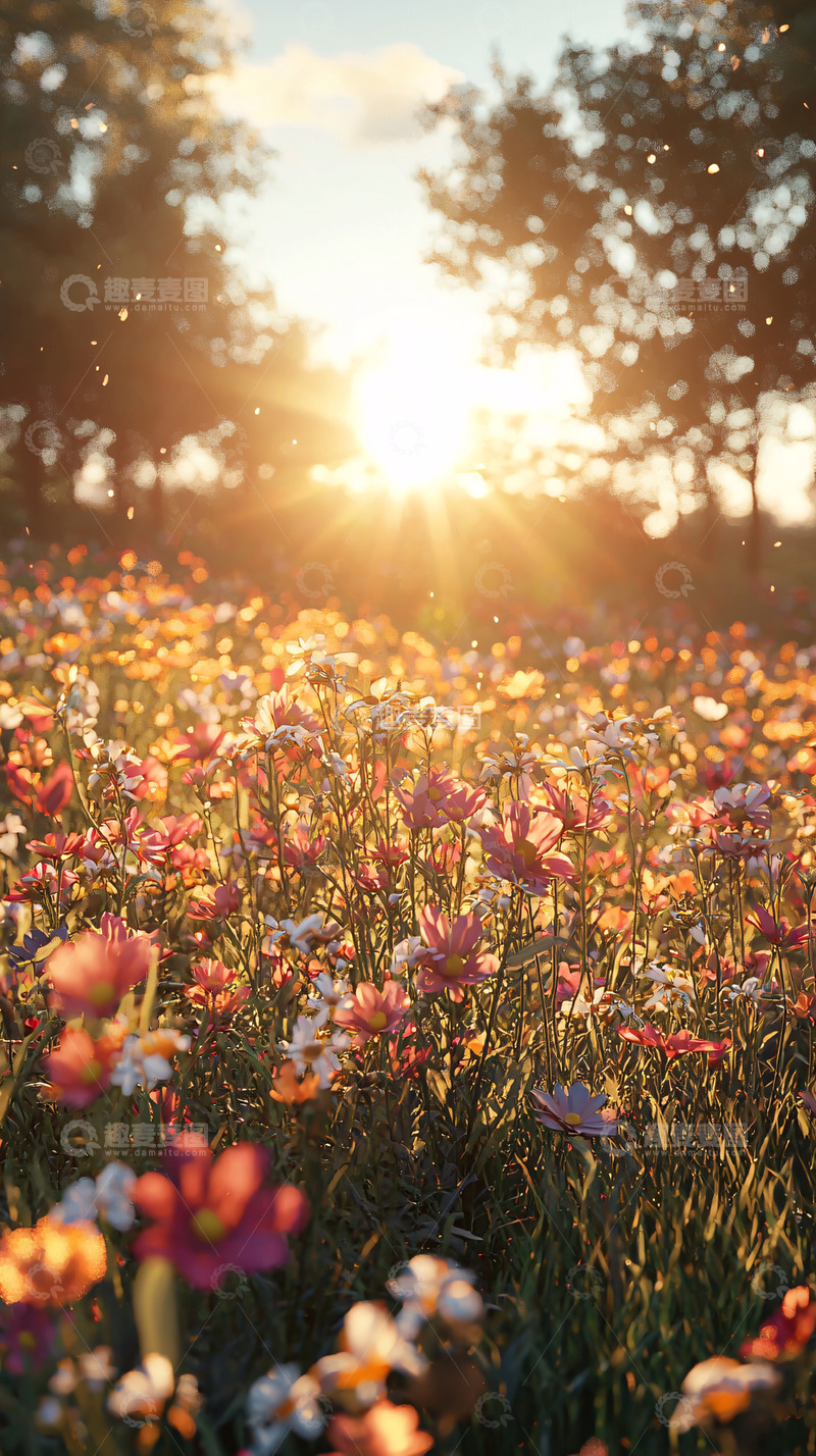 高清大图下载【趣麦麦图】阳光下的花海