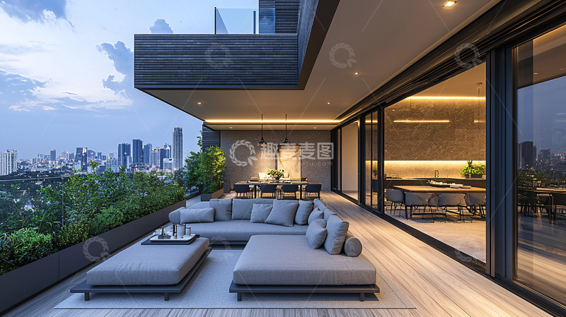 高清大图下载【趣麦麦图】城市景观阳台