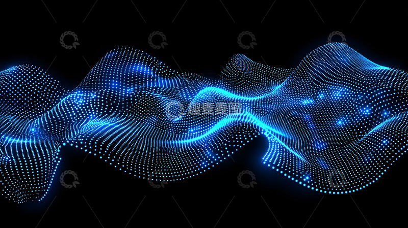 高清大图下载【趣麦麦图】蓝色粒子波浪4