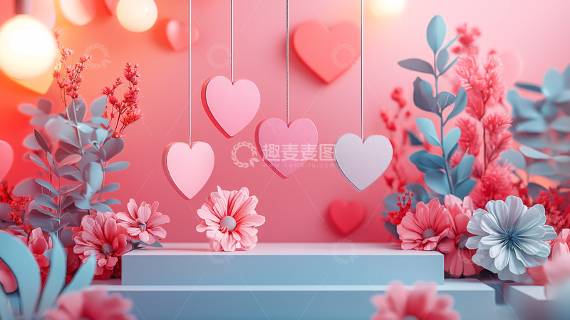 高清大图下载【趣麦麦图】粉色系情人节背景