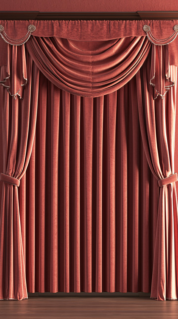 奢华红色天鹅绒窗帘