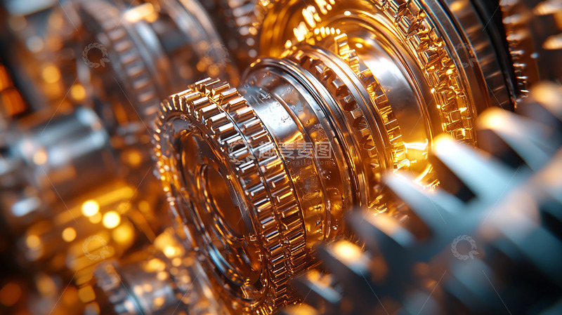 高清大图下载【趣麦麦图】精密金属齿轮高速运转