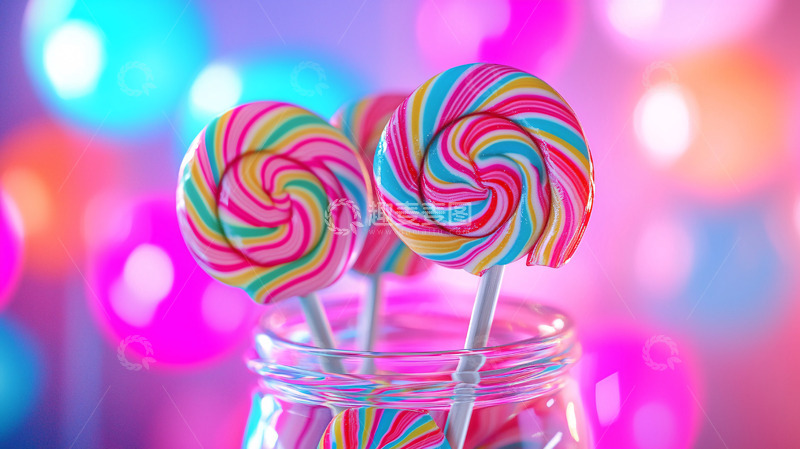 高清大图下载【趣麦麦图】彩虹棒棒糖