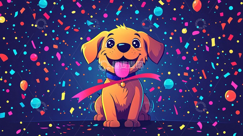 高清大图下载【趣麦麦图】彩色拉花金毛犬