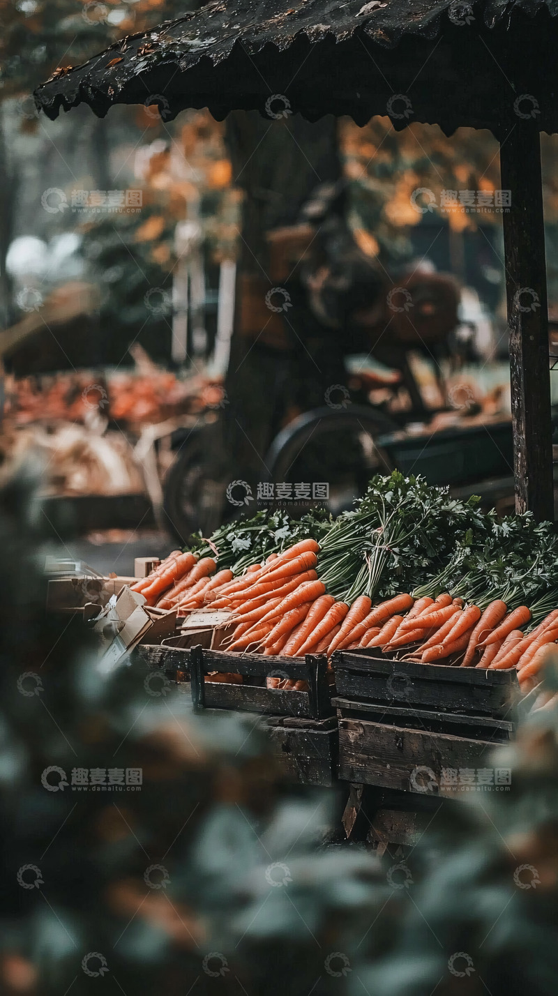 高清大图下载【趣麦麦图】秋日集市新鲜胡萝卜