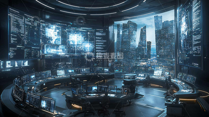高清大图下载【趣麦麦图】未来科技控制中心