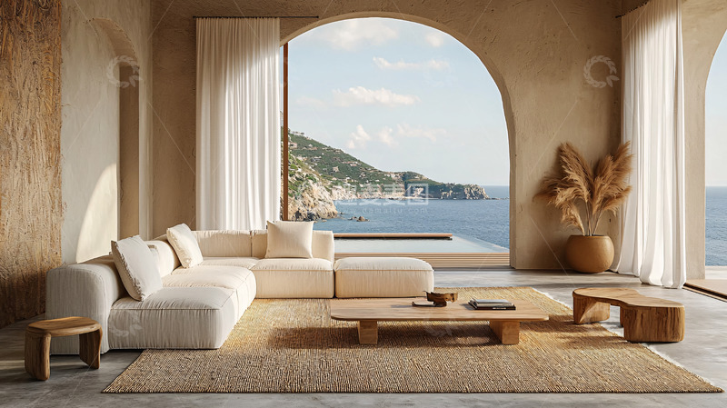 高清大图下载【趣麦麦图】极简海景客厅设计