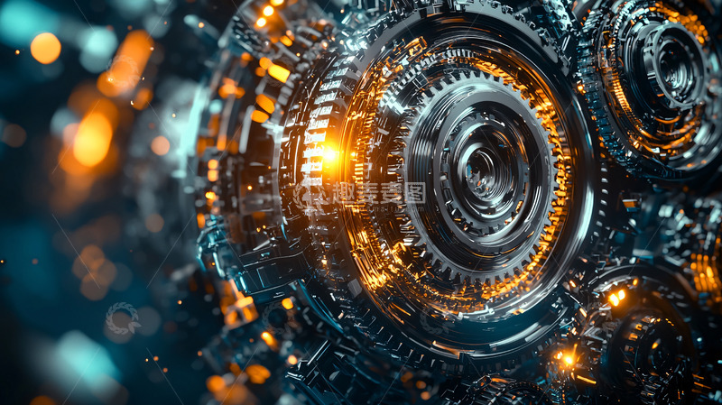 高清大图下载【趣麦麦图】精密金属齿轮机械结构