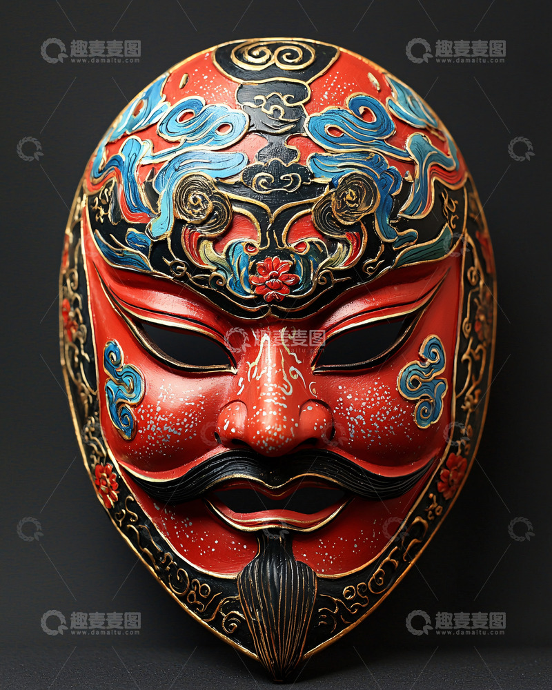 高清大图下载【趣麦麦图】红色戏曲脸谱