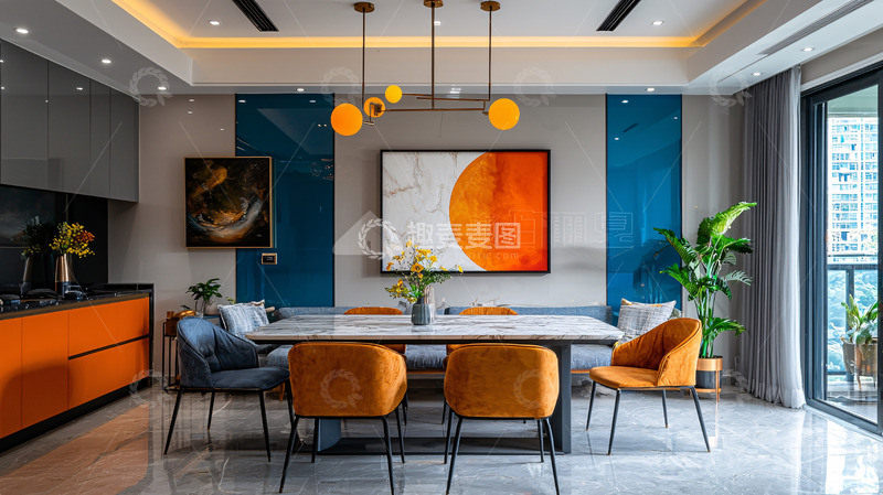 高清大图下载【趣麦麦图】现代轻奢餐厅设计