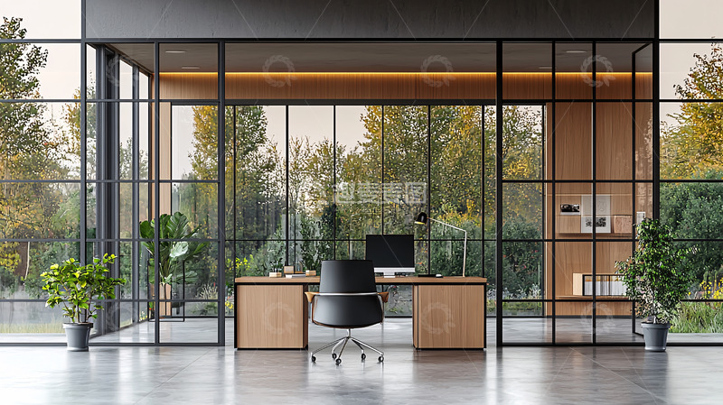 高清大图下载【趣麦麦图】现代办公室落地窗设计