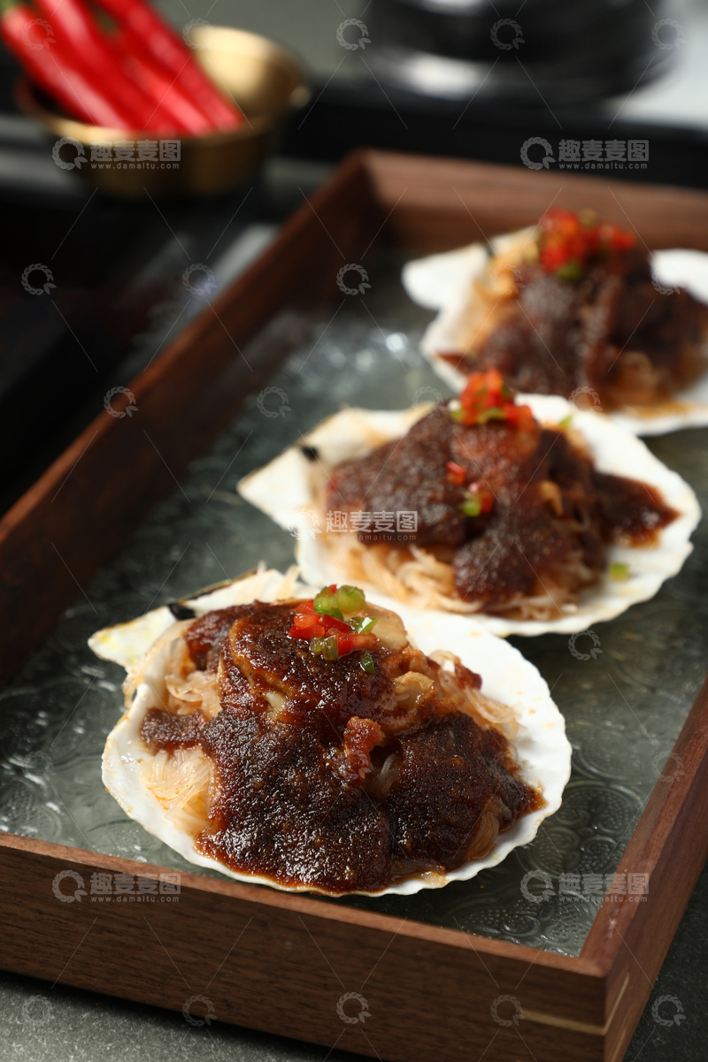 高清大图下载【趣麦麦图】麻酱扇贝摄影图